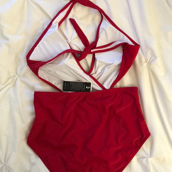 Red One-Piece Bathing Suit (NEW) - Picture 3 of 4